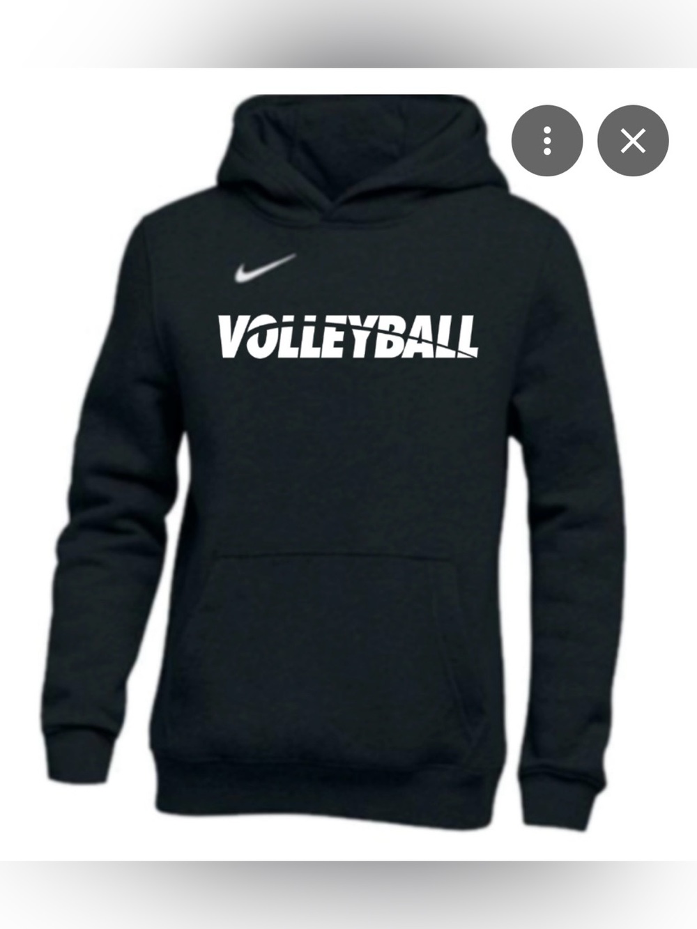 Nike Black Hoodie with White Volleyball Chest Print Size S